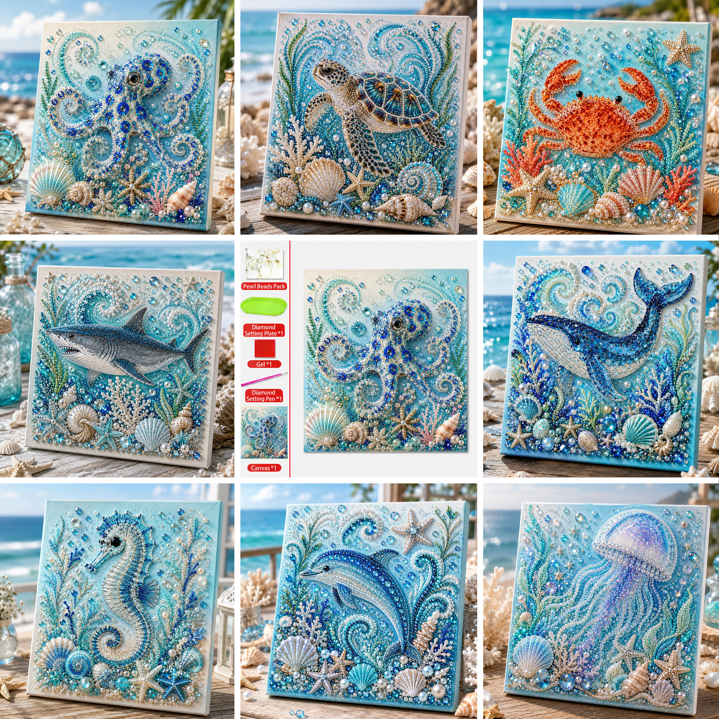 🔥Last Day 49% OFF - 🌊✨Ocean Theme Pearl Art DIY Kit(📦Buy 2 Free Shipping)