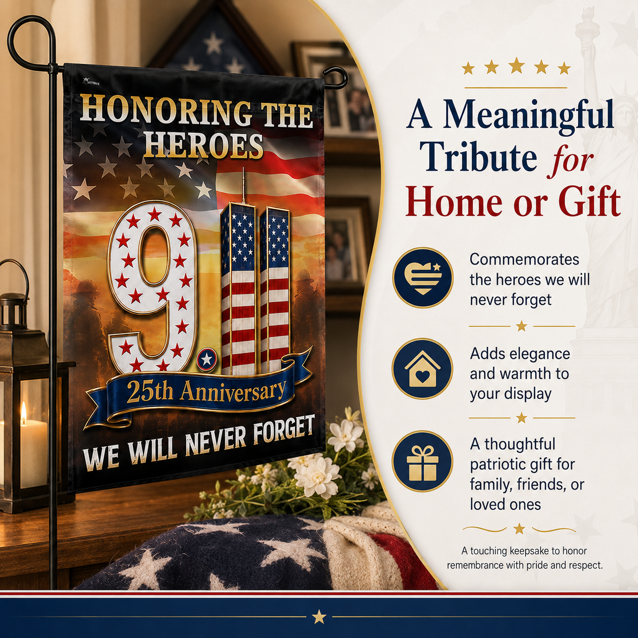 🇺🇸 9/11 Patriot Day 25th Anniversary Memorial Flag