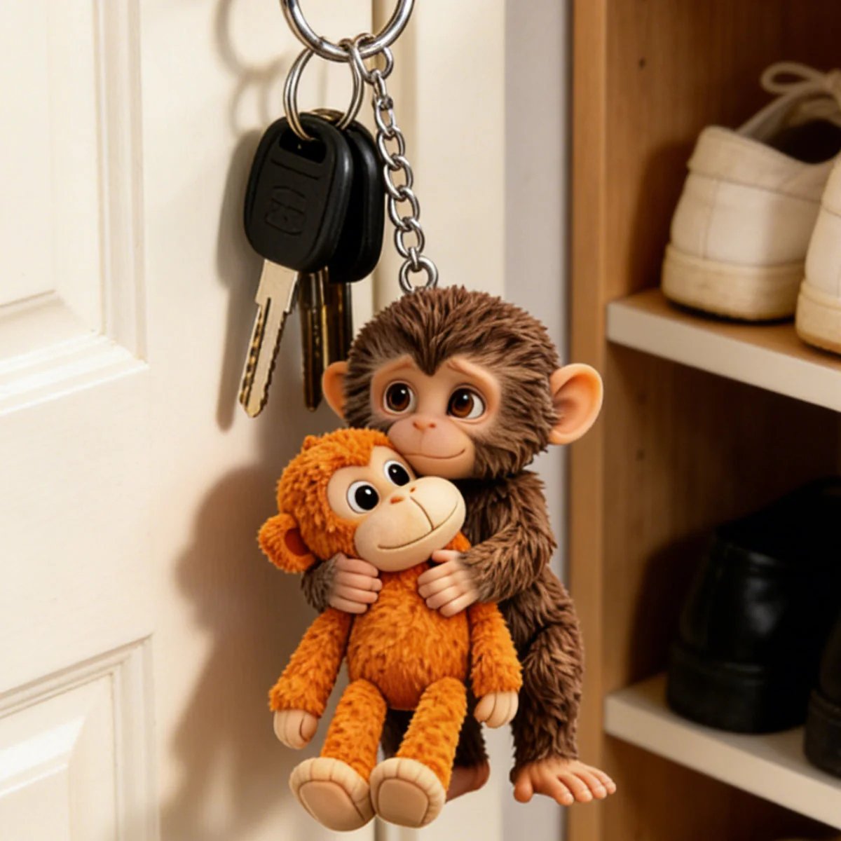 šµ3D Viral Hugging Monkey KeychainšEmotional Gift for Animal Lovers, Family, Friends, Loved Onesš