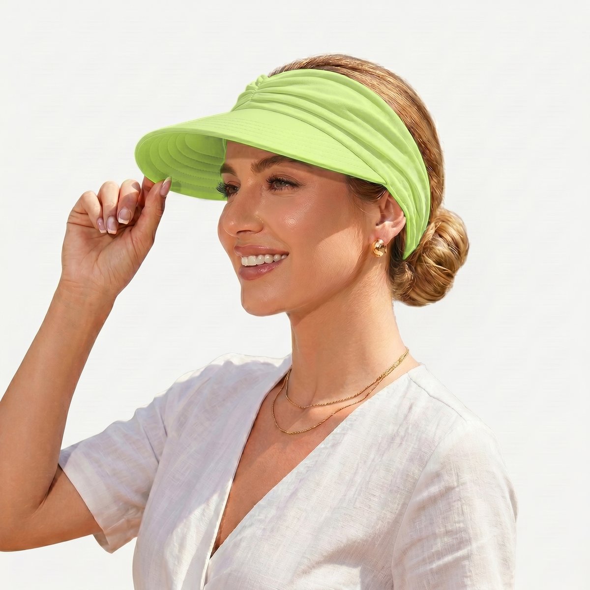 🔥HOT SALE 49% OFF👒 UPF 50+ Sun Visor Ponytail Hat | Wide Brim, Breathable, Foldable