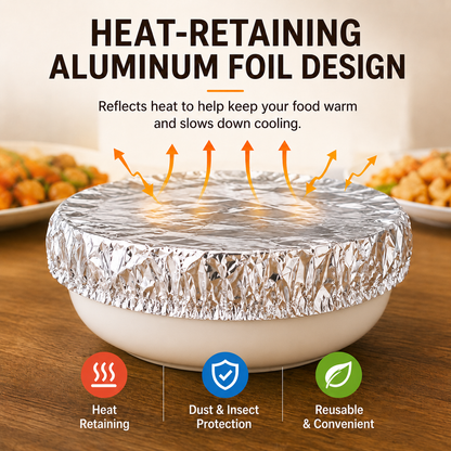🎁Buy More Get More FREE |Jaxvolt®️ Home dining table & food container aluminum foil heat-retaining cover