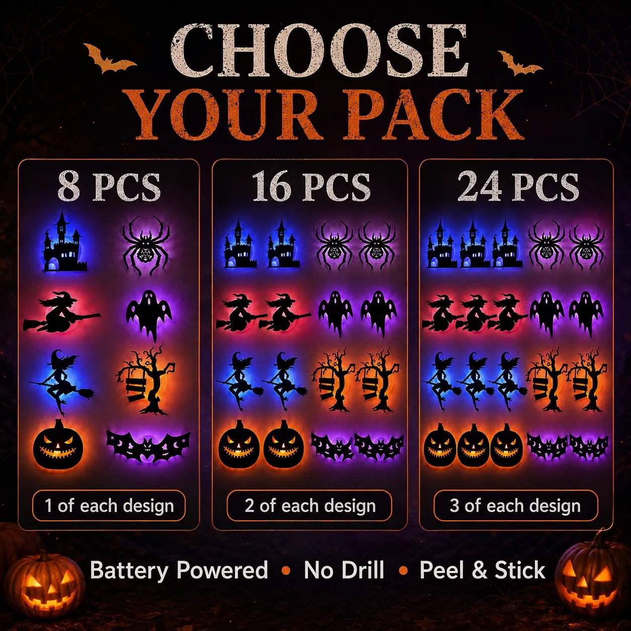 🔥Last Day Promotion 60% OFF|🎃 Halloween LED Silhouette Wall Light Stickers
