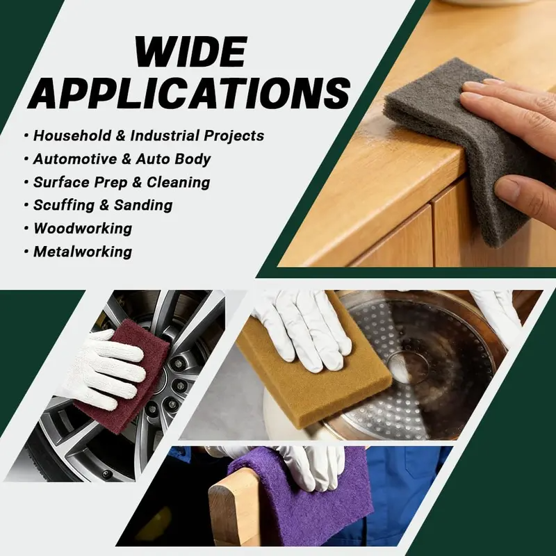 🔥LAST DAY 50% OFF🧽10-Pack Maroon Scuff Pads – Kitchen Cleaning, Paint Prep, Auto Restoration & Crafts