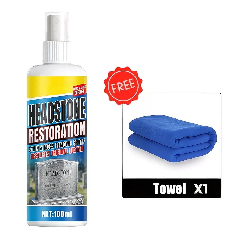 ⏰🎁Headstone Cleaning & Restoration Spray – Remove Stains Instantly