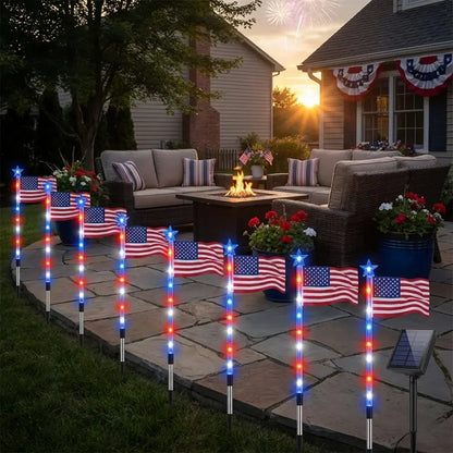 🎆 Must-Have Patriotic Solar Flag Lights, Waterproof & Dazzling🎉