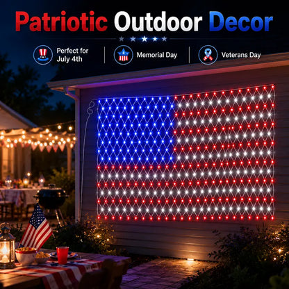 🎆 Must-Have Patriotic Solar Flag Lights, Waterproof & Dazzling🎉