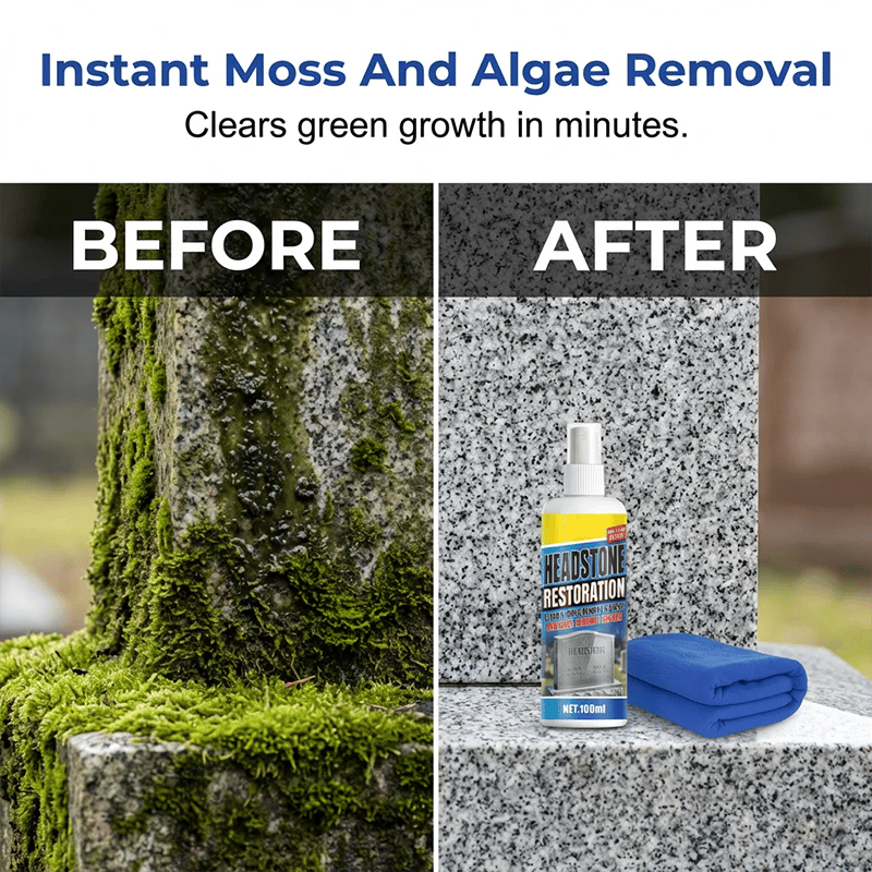 ⏰🎁Headstone Cleaning & Restoration Spray – Remove Stains Instantly