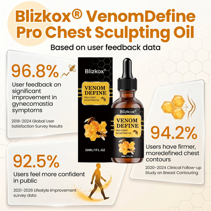 🔥 MEN’S CHEST-CONTOUR UPGRADE💪 Blizkox® VenomDefine Pro Chest Sculpting Oil 🐝 Daily Bee Poison Support for a Firmer-Looking, More Defined Chest