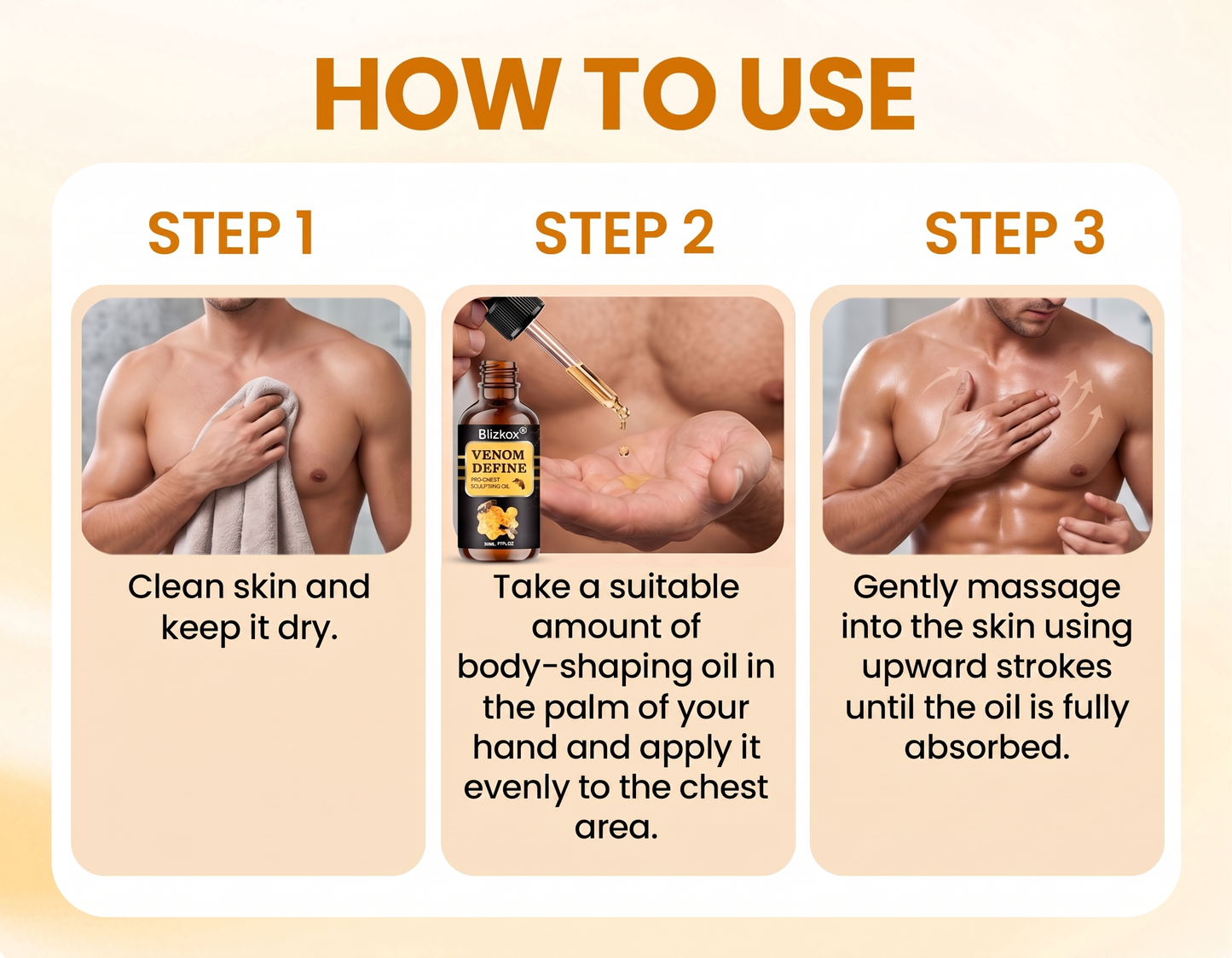 🔥 MEN’S CHEST-CONTOUR UPGRADE💪 Blizkox® VenomDefine Pro Chest Sculpting Oil 🐝 Daily Bee Poison Support for a Firmer-Looking, More Defined Chest