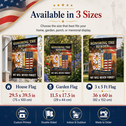 🇺🇸 9/11 Patriot Day 25th Anniversary Memorial Flag