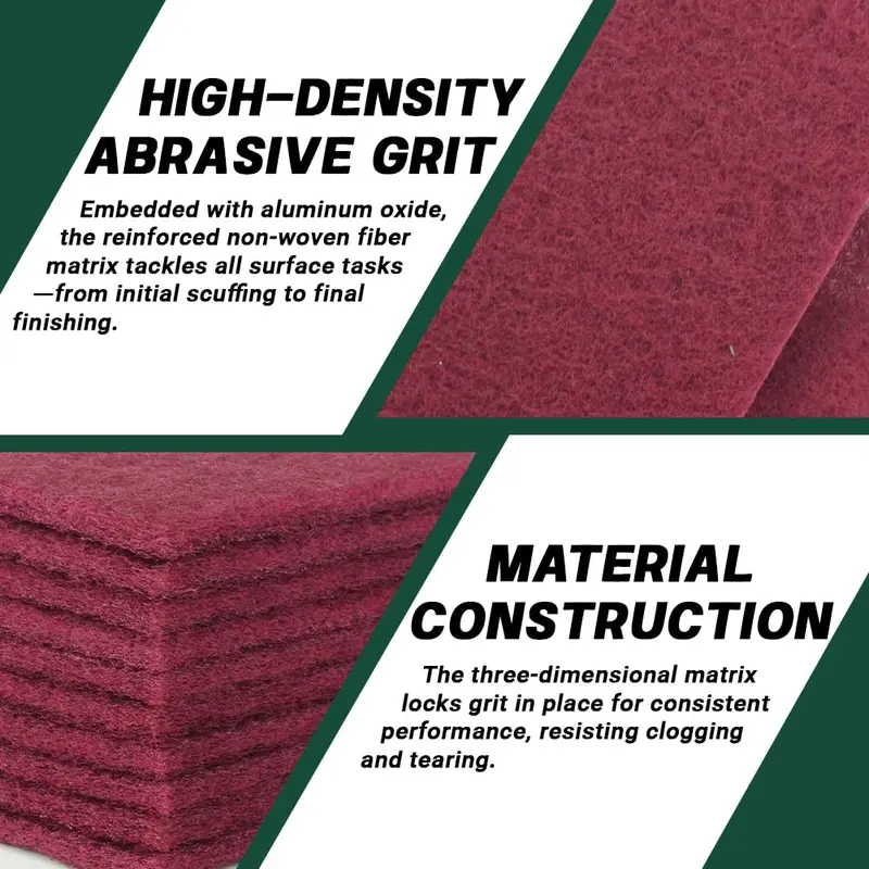 🔥LAST DAY 50% OFF🧽10-Pack Maroon Scuff Pads – Kitchen Cleaning, Paint Prep, Auto Restoration & Crafts