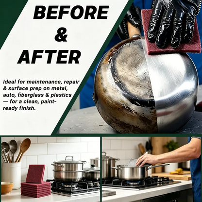 🔥LAST DAY 50% OFF🧽10-Pack Maroon Scuff Pads – Kitchen Cleaning, Paint Prep, Auto Restoration & Crafts