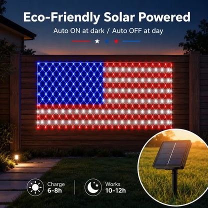 🎆 Must-Have Patriotic Solar Flag Lights, Waterproof & Dazzling🎉