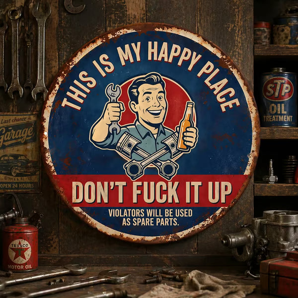 🔥Last Day 49% OFF -🔩🔧"This Is My Happy Place" Metal Tin Sign