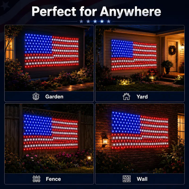 🎆 Must-Have Patriotic Solar Flag Lights, Waterproof & Dazzling🎉