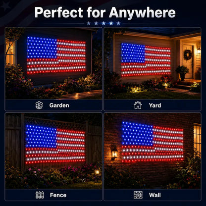 🎆 Must-Have Patriotic Solar Flag Lights, Waterproof & Dazzling🎉