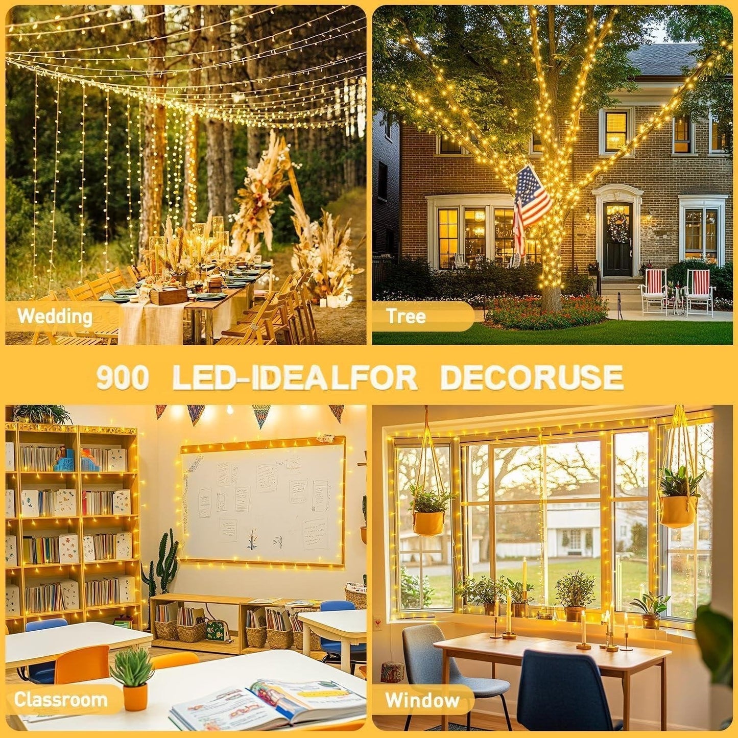✨ Perfect for Festive Decorations ✨300LED 98FT Christmas Light String with 8 Modes Timer & Remote Control
