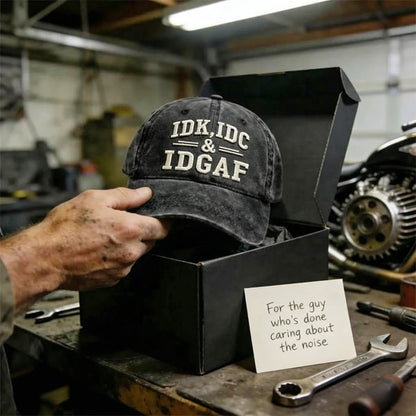 IDK, IDC, IDGAF 🤙Adjustable Vintage Washed Baseball Cap | Your No-Fuss Daily Staple, Perfect Gift For Dad & Husband🎁