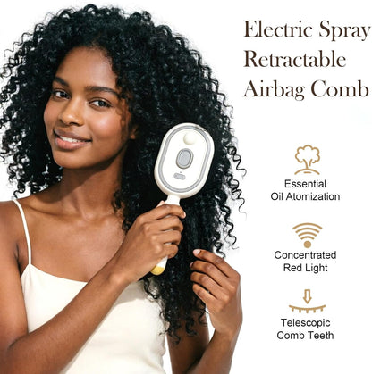 Electric Spray Air Cushion Massage Hair Comb – Anti-Tangle & Essential Oil Mist Brush