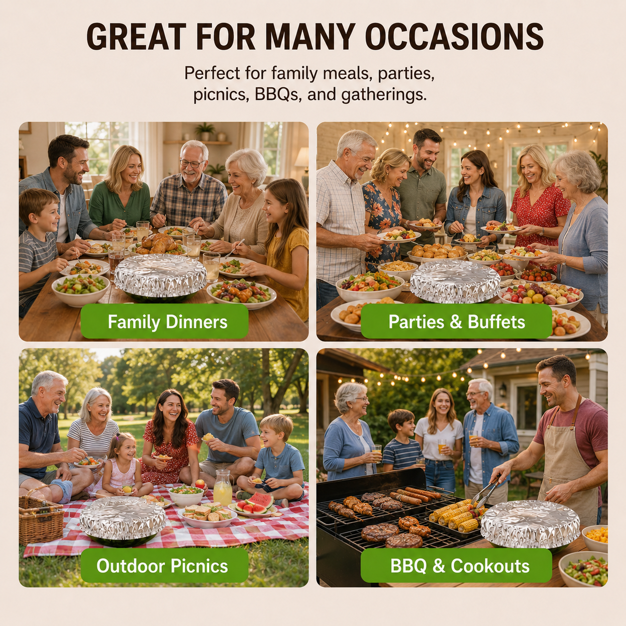🎁Buy More Get More FREE |Jaxvolt®️ Home dining table & food container aluminum foil heat-retaining cover