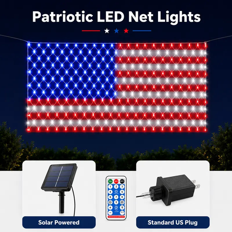 🎆 Must-Have Patriotic Solar Flag Lights, Waterproof & Dazzling🎉
