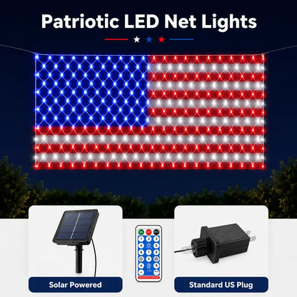 🎆 Must-Have Patriotic Solar Flag Lights, Waterproof & Dazzling🎉