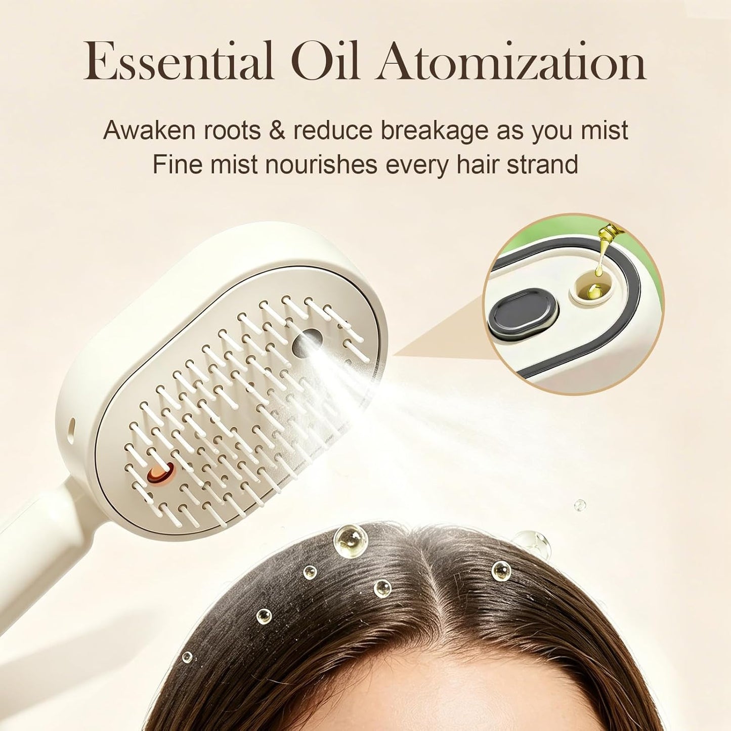 Electric Spray Air Cushion Massage Hair Comb – Anti-Tangle & Essential Oil Mist Brush