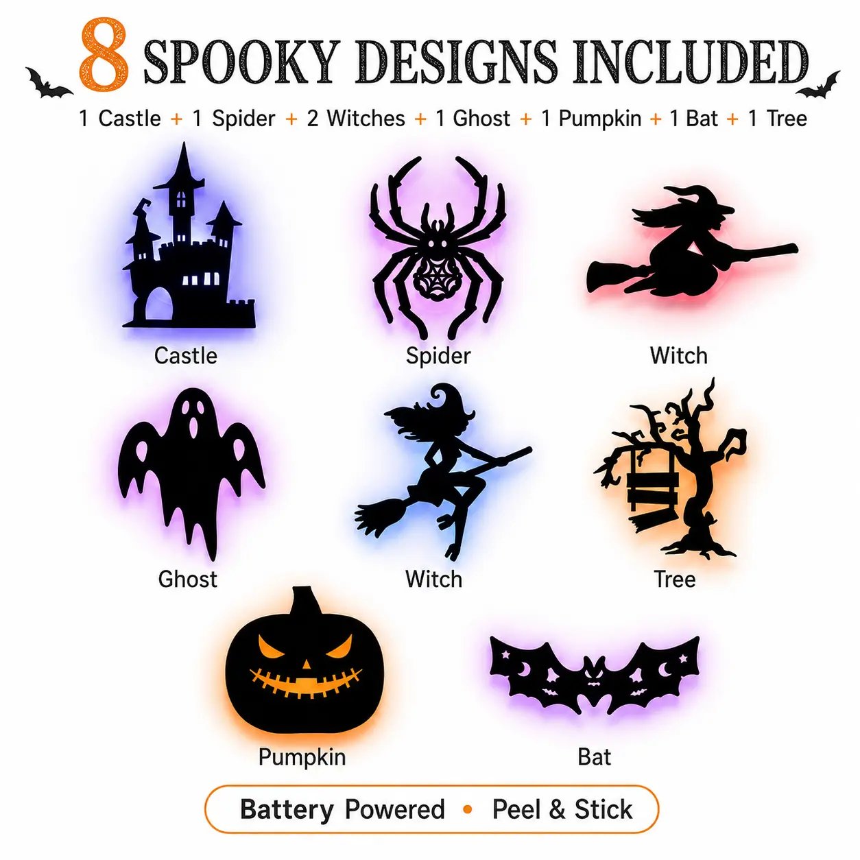 🔥Last Day Promotion 60% OFF|🎃 Halloween LED Silhouette Wall Light Stickers