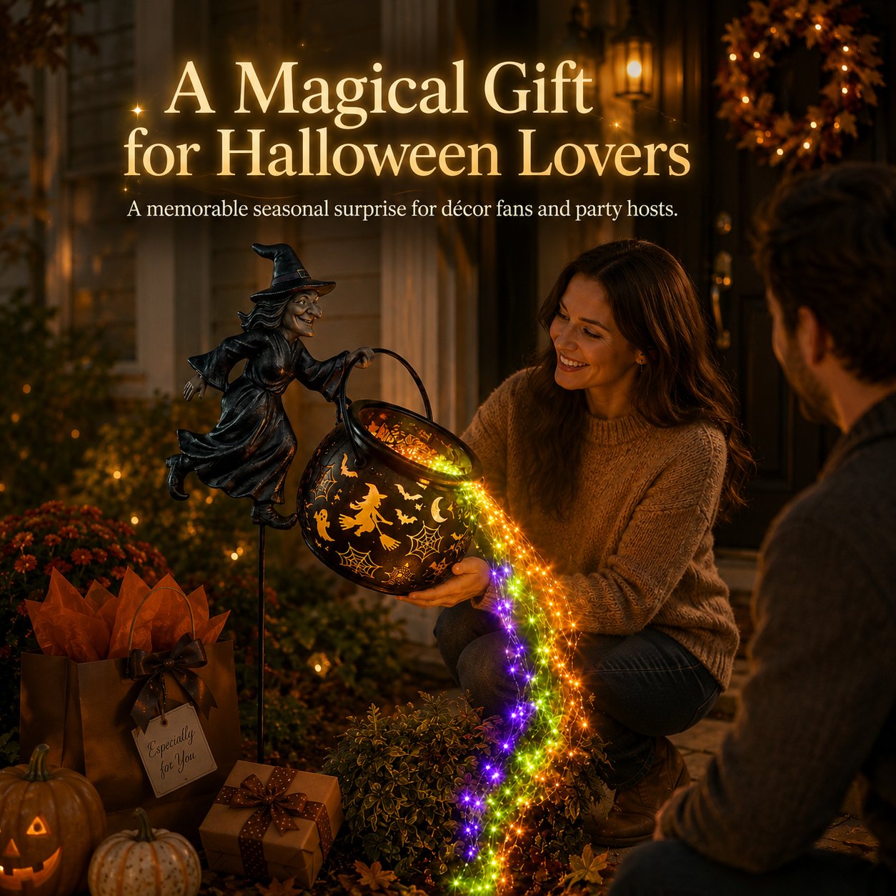 🔥Last Day Promotion 60% OFF丨🎃Halloween Witch Cauldron Garden Light