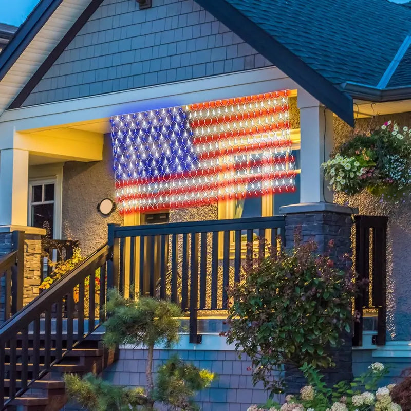 🎆 Must-Have Patriotic Solar Flag Lights, Waterproof & Dazzling🎉