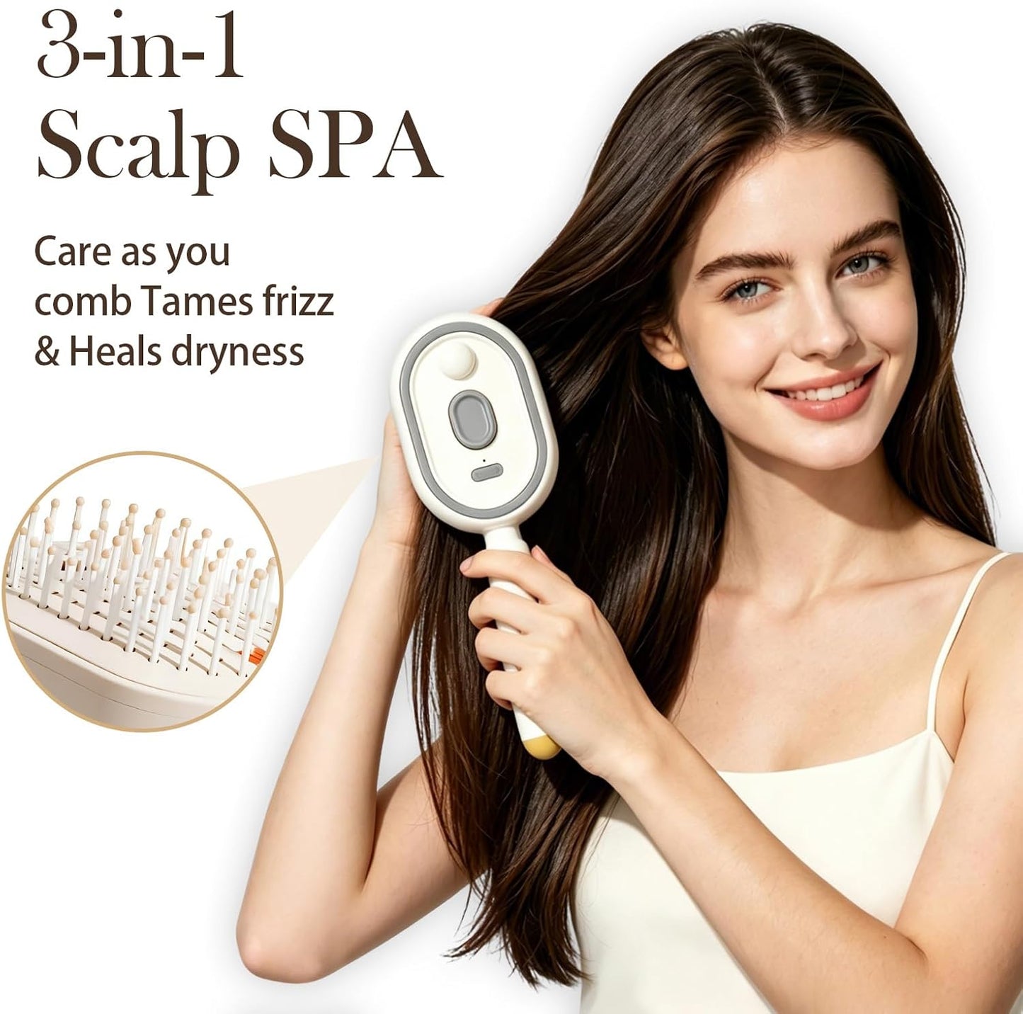 Electric Spray Air Cushion Massage Hair Comb – Anti-Tangle & Essential Oil Mist Brush
