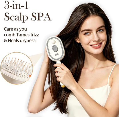 Electric Spray Air Cushion Massage Hair Comb – Anti-Tangle & Essential Oil Mist Brush