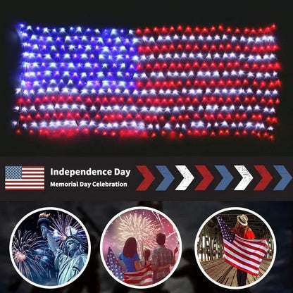 🎆 Must-Have Patriotic Solar Flag Lights, Waterproof & Dazzling🎉