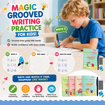 LAST DAY SALE 50%OFF💥📚Magic Writing Practice | Kids Practice Copybook Set (4Pcs/Set)