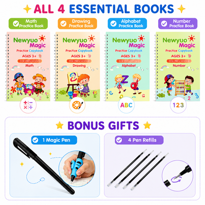 LAST DAY SALE 50%OFF💥📚Magic Writing Practice | Kids Practice Copybook Set (4Pcs/Set)