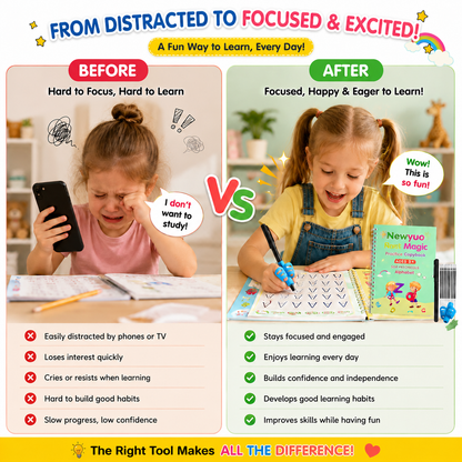 LAST DAY SALE 50%OFF💥📚Magic Writing Practice | Kids Practice Copybook Set (4Pcs/Set)