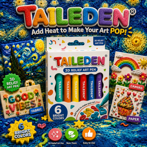 🔥Last Day Promotion 60% OFF丨TAILEDEN®️🖍️3D Relief Art Pen – Turn Flat Drawings Into Touchable 3D Art🪄