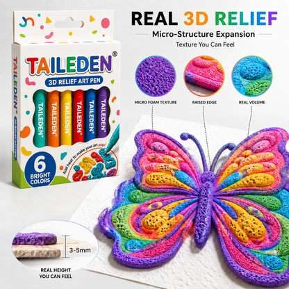 🔥Last Day Promotion 60% OFF丨TAILEDEN®️🖍️3D Relief Art Pen – Turn Flat Drawings Into Touchable 3D Art🪄