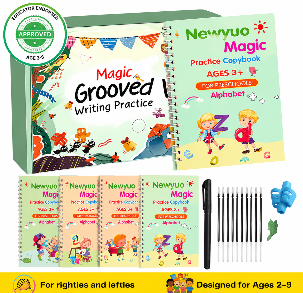 LAST DAY SALE 50%OFF💥📚Magic Writing Practice | Kids Practice Copybook Set (4Pcs/Set)