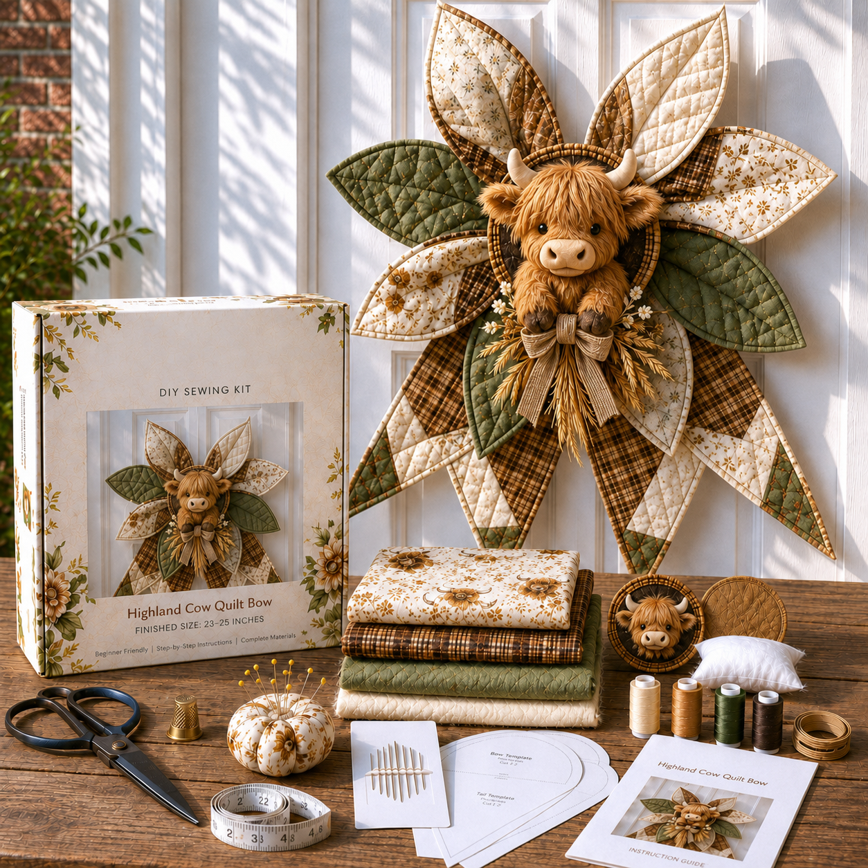 🔥Last Day 50% OFF- Large Patchwork Bow Sewing Kit | Complete Kit with All Tools & Step-by-Step Guide Included 💕