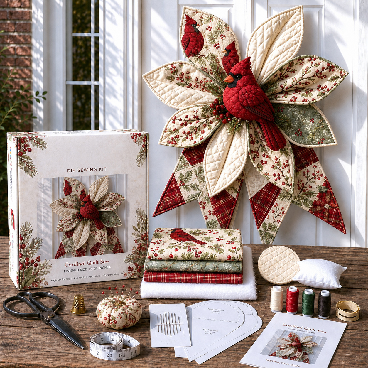 🔥Last Day 50% OFF- Large Patchwork Bow Sewing Kit | Complete Kit with All Tools & Step-by-Step Guide Included 💕