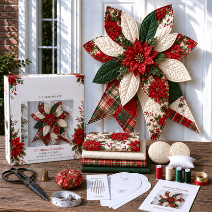 🔥Last Day 50% OFF- Large Patchwork Bow Sewing Kit | Complete Kit with All Tools & Step-by-Step Guide Included 💕