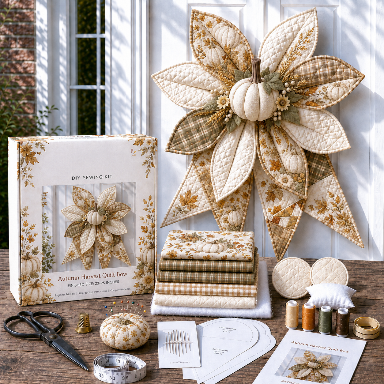 🔥Last Day 50% OFF- Large Patchwork Bow Sewing Kit | Complete Kit with All Tools & Step-by-Step Guide Included 💕