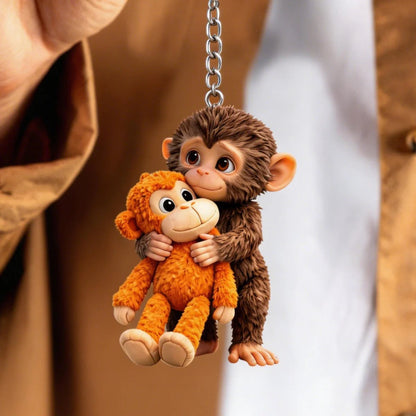 🐵3D Viral Hugging Monkey Keychain💕Emotional Gift for Animal Lovers, Family, Friends, Loved Ones🎁