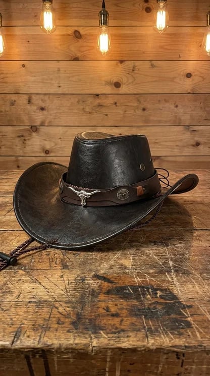 🤠Daisy’s Premium Handcrafted Leather Cattleman Hat –  Authentic Western Outback Style 🤠🌵
