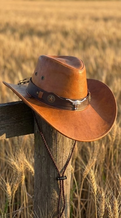 🤠Daisy’s Premium Handcrafted Leather Cattleman Hat –  Authentic Western Outback Style 🤠🌵