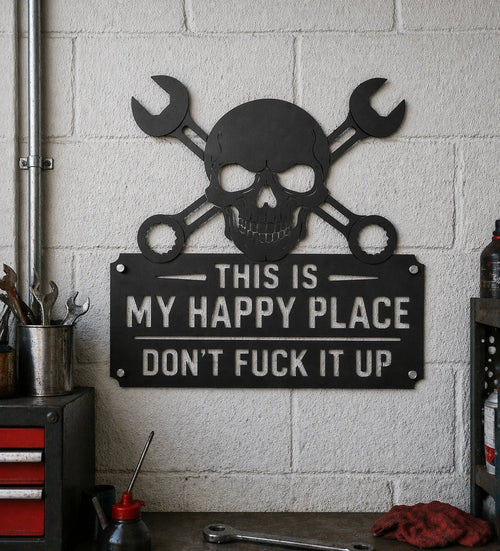 🔩🔧"This Is My Happy Place" Metal Tin Sign