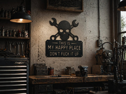 🔩🔧"This Is My Happy Place" Metal Tin Sign