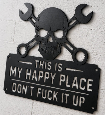 🔩🔧"This Is My Happy Place" Metal Tin Sign