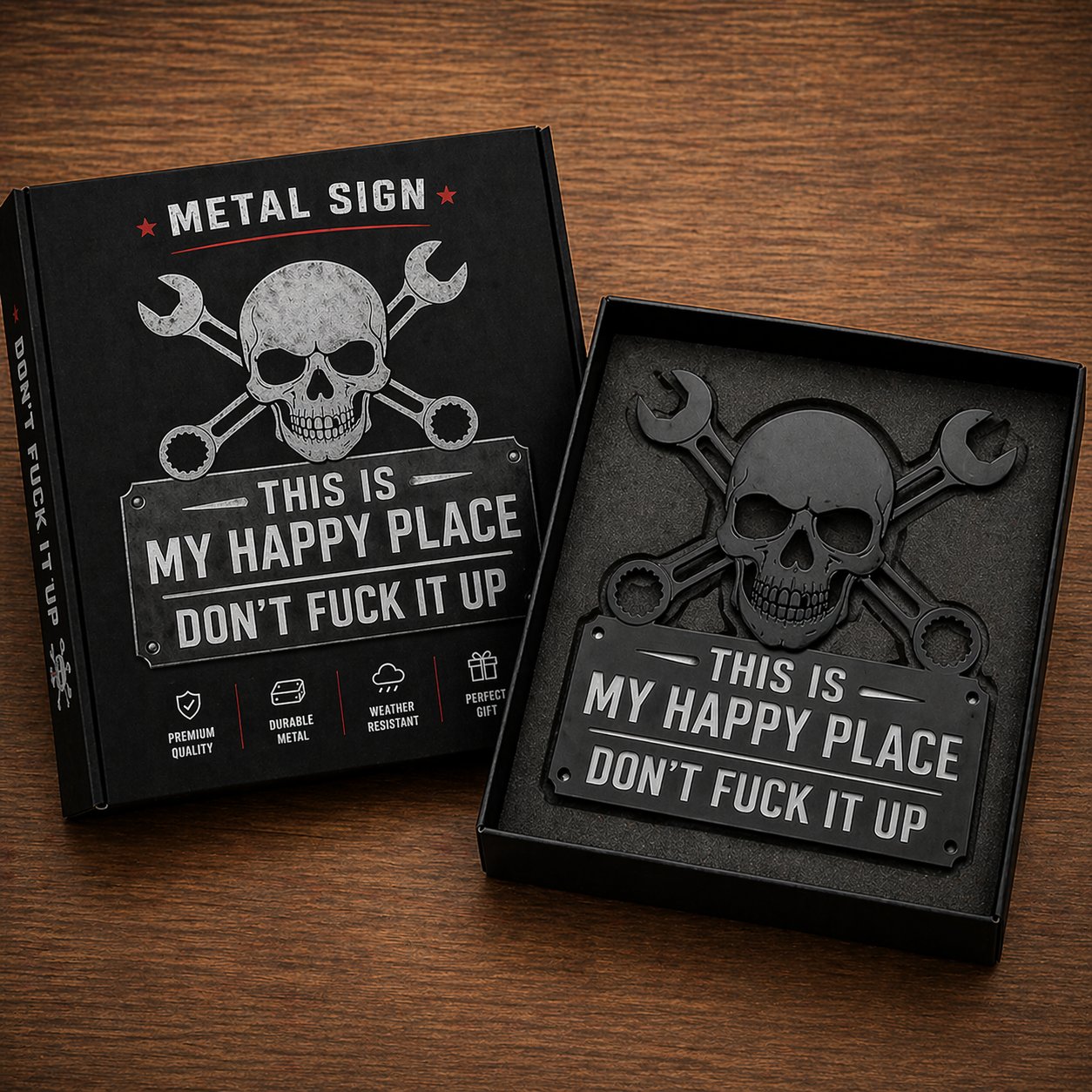 🔩🔧"This Is My Happy Place" Metal Tin Sign